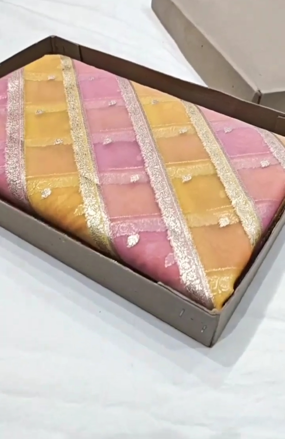 Pink Banarasi Handloom Rangkat Kora Tissue Silk Saree