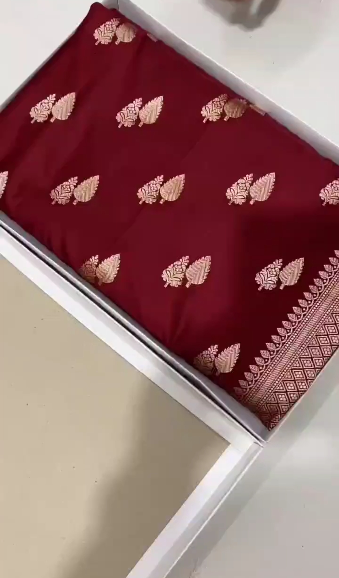 Maroon Banarasi Mashru Soft Silk Saree