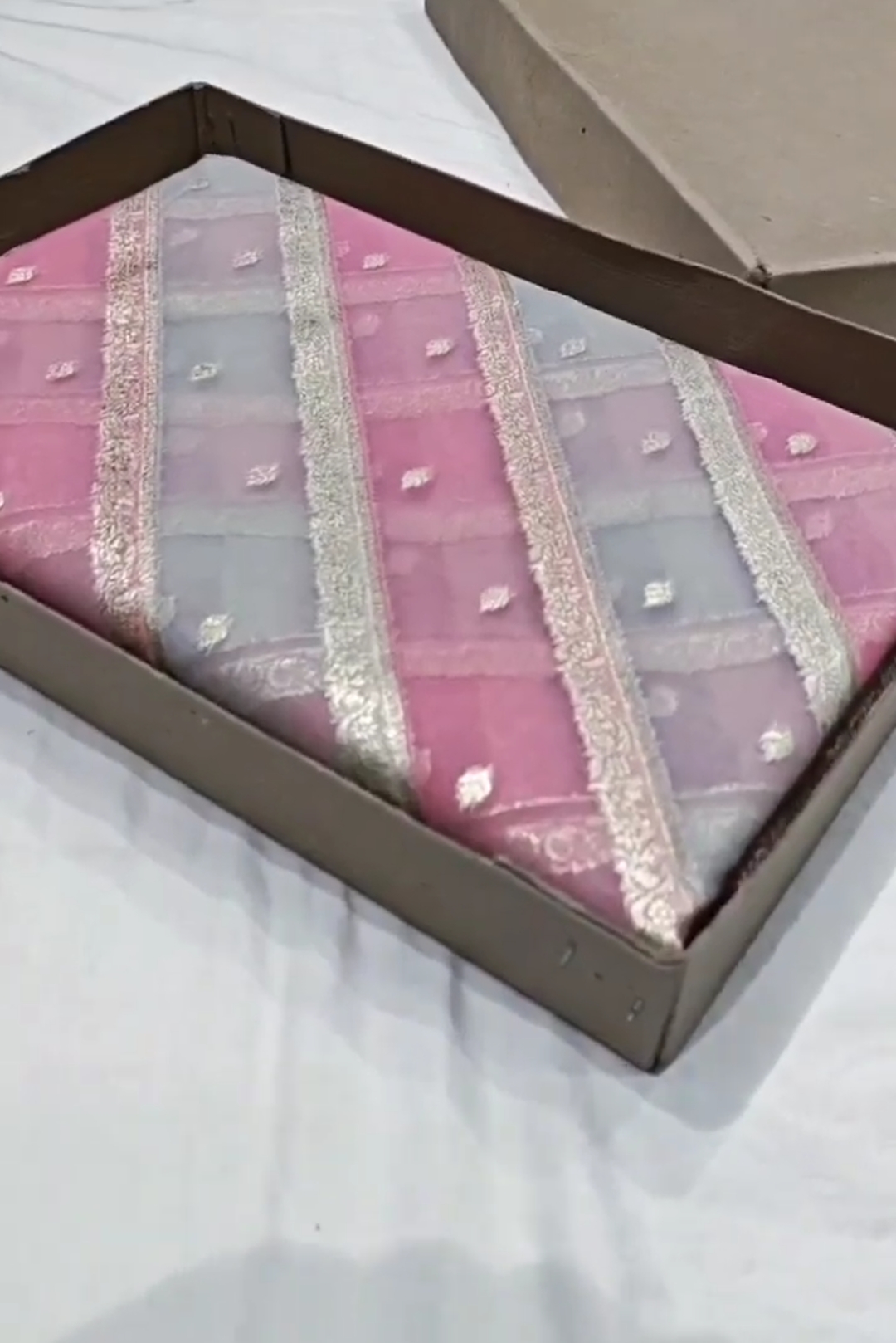 Pink Banarasi Handloom Rangkat Kora Tissue Silk Saree