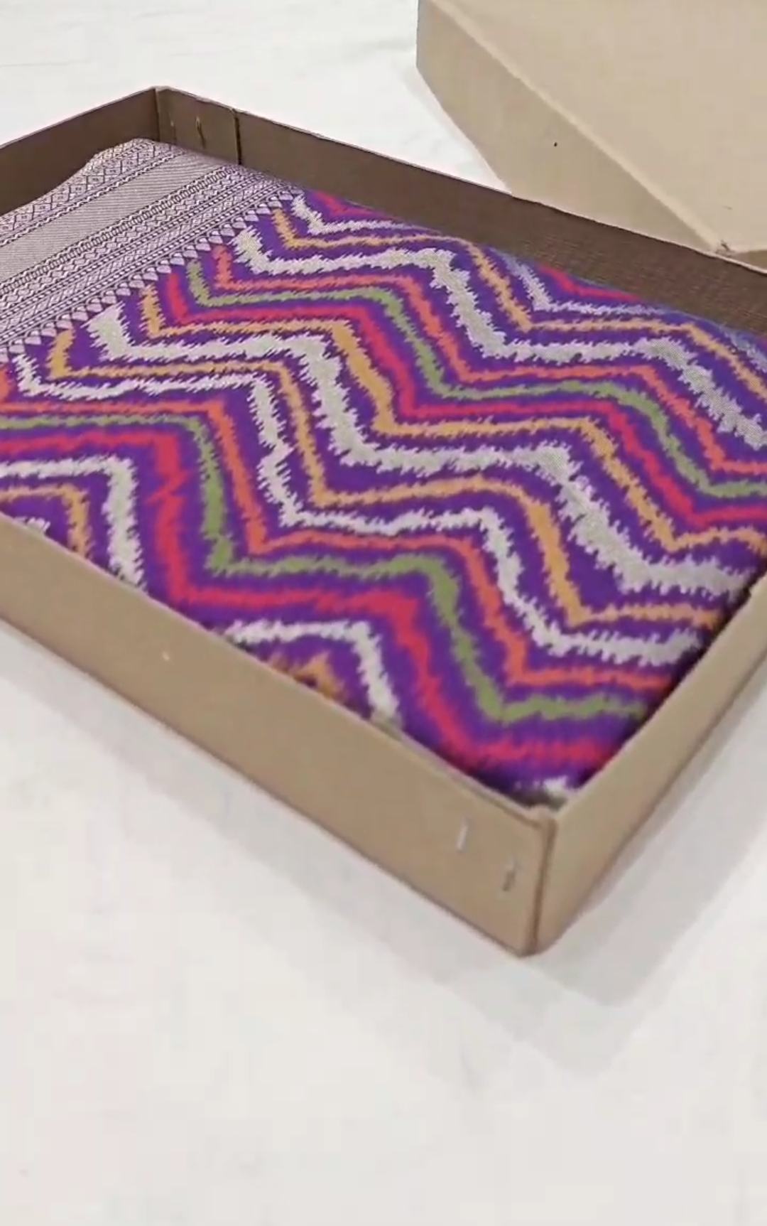 Purple Banarasi Soft Katan Silk Lehriya Saree