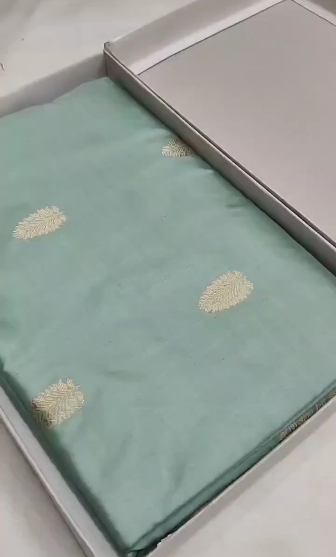 Powder Green Banarasi Handloom Katan Silk Saree