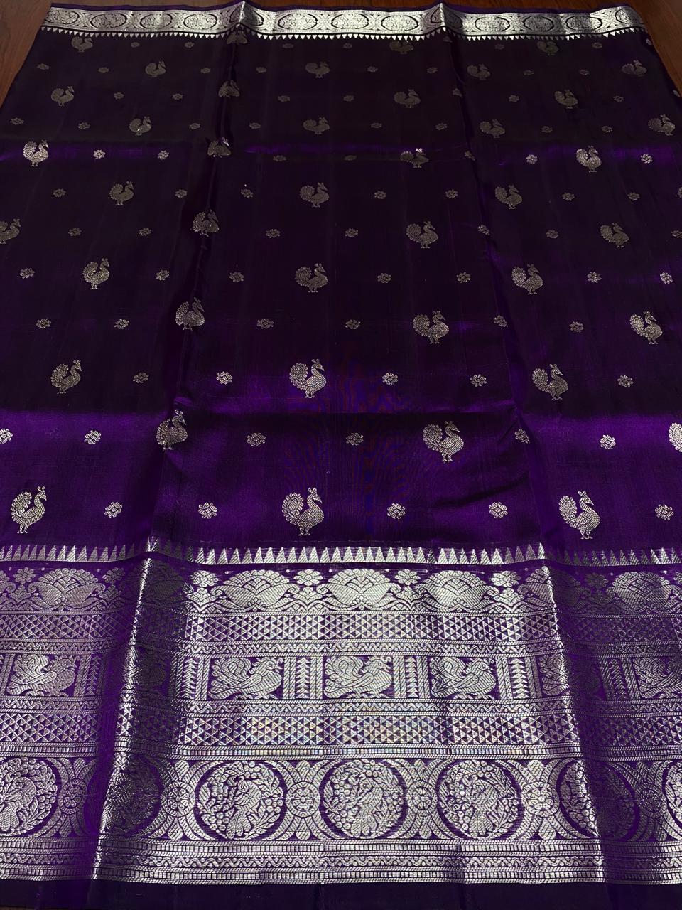 Purple Venkatagiri Handloom Pattu Silk Saree