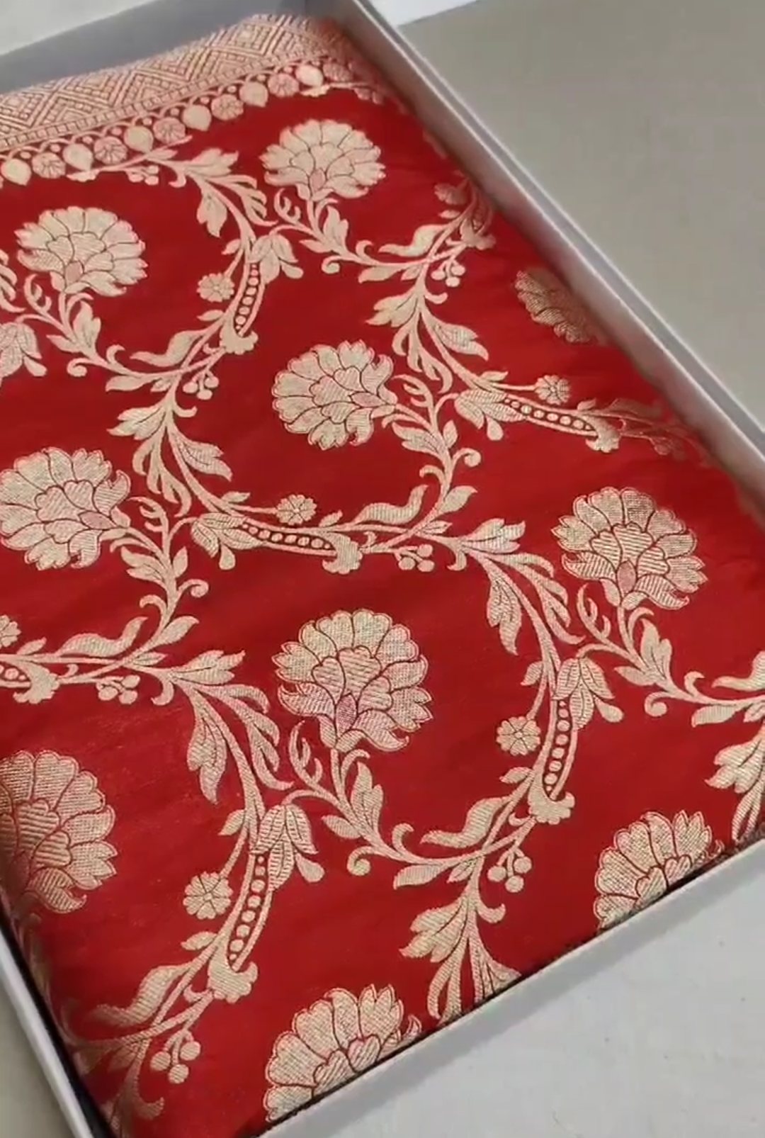 Red Banarasi Handloom Katan Silk Saree