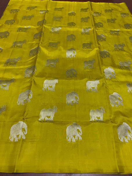 Lime Green Venkatagiri Handloom Pattu Silk Saree