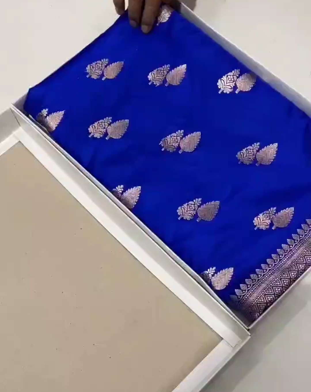 Royal Blue Banarasi Mashru Soft Silk Saree