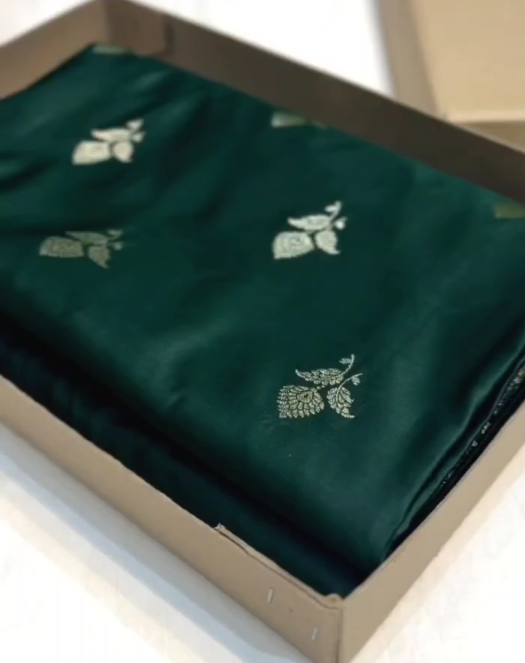 Bottle Green Banarasi Satin Katan Silk Saree