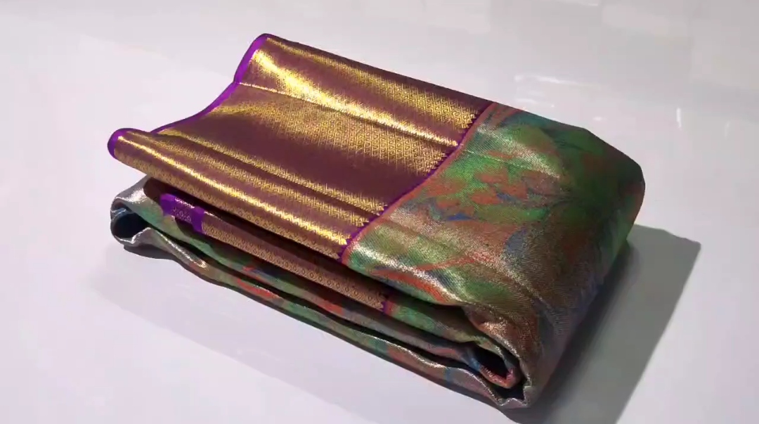 Green Kanchipuram Handloom 5D Tissue Brocade Silk Saree