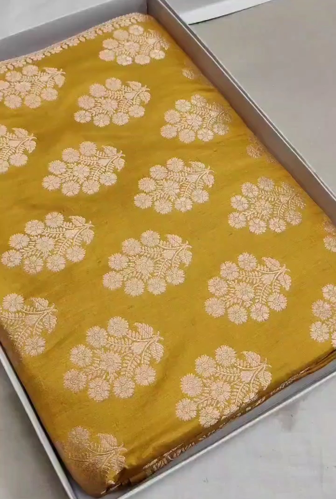 Gold Banarasi Handloom Katan Silk Saree