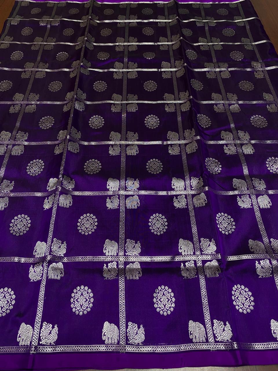 Purple Venkatagiri Handloom Pattu Silk Saree