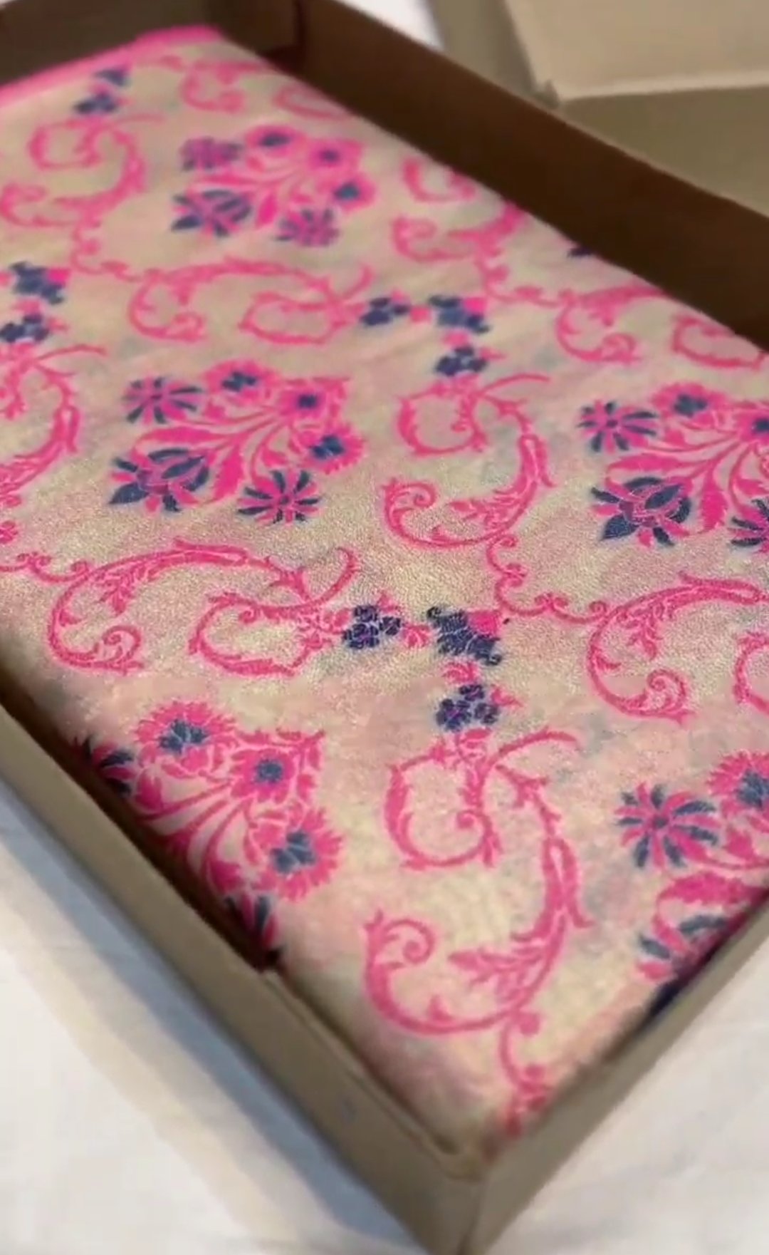 Beige Banarasi Soft Tissue Silk Meenakari Saree