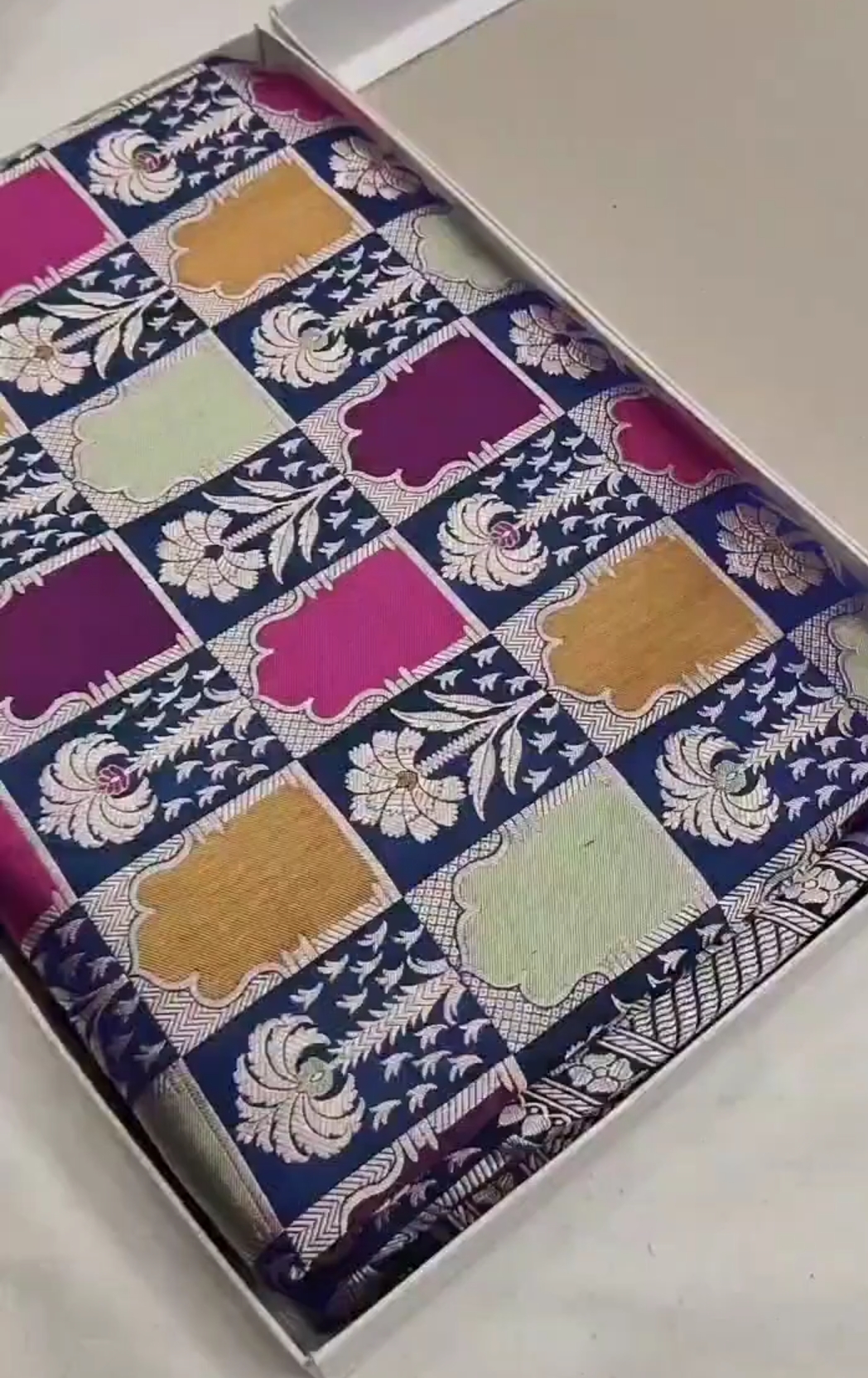 Blue Banarasi Handloom Katan Silk Rangkaat Meenakari Saree