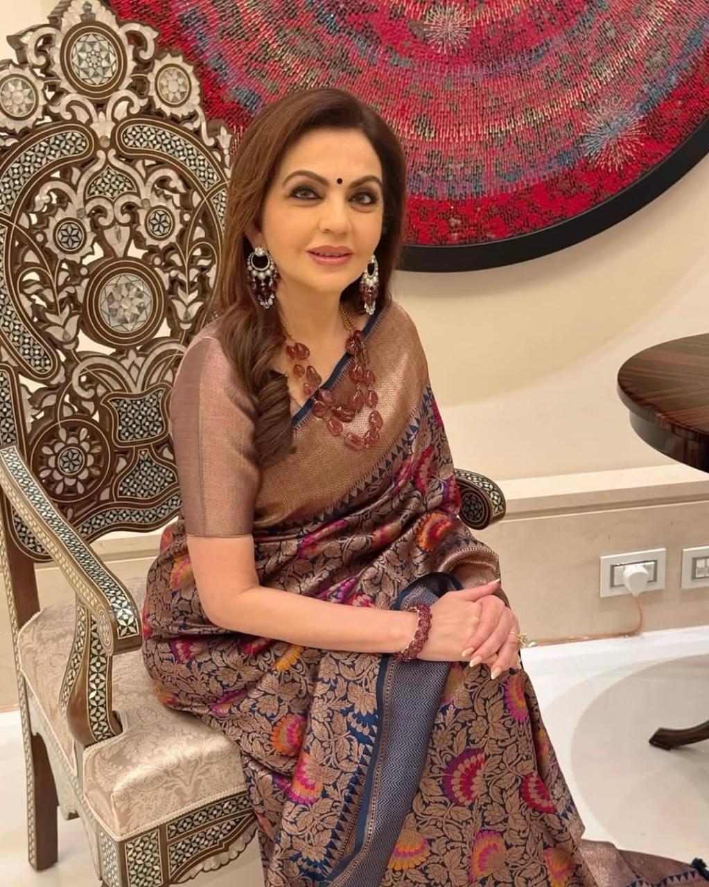 Dark Blue Banarasi Handloom Katan Silk Meenakari Saree