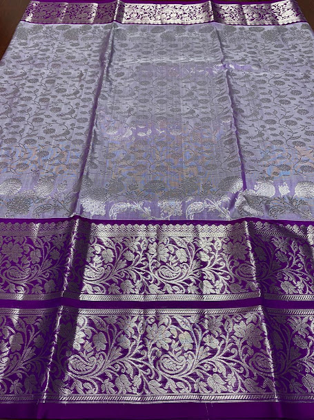 Lavender Venkatagiri Handloom Pattu Silk Saree