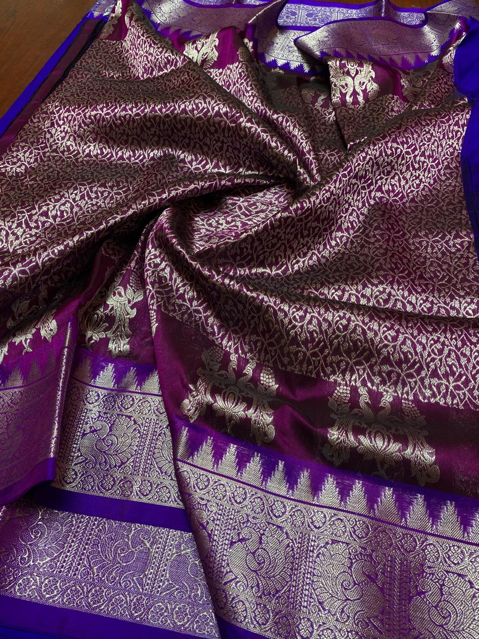 WIne Venkatagiri Handloom Pattu Silk Saree